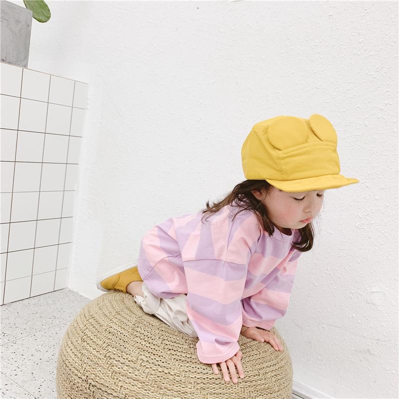 Tシャツ 長袖 ビッグシルエット 子供服 キッズ ベビー ドロップショルダー オーバーサイズ カットソー 太めボーダー トップス 丸首 ラウンドネック｜plusnao｜10