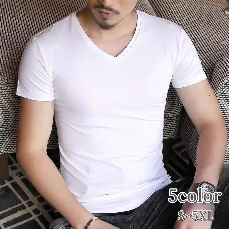 Tシャツ 半袖 トップス Vネック メンズ 男性 無地 大きいサイズ インナーシャツ シンプル カジュアル ホワイト ブラック ワイン ネイビー グレ Top プラスナオyahoo 店 通販 Yahoo ショッピング