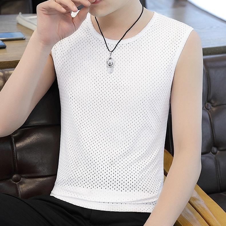 plusnao タンクトップ メッシュ ノースリーブ トップス メンズ 男性