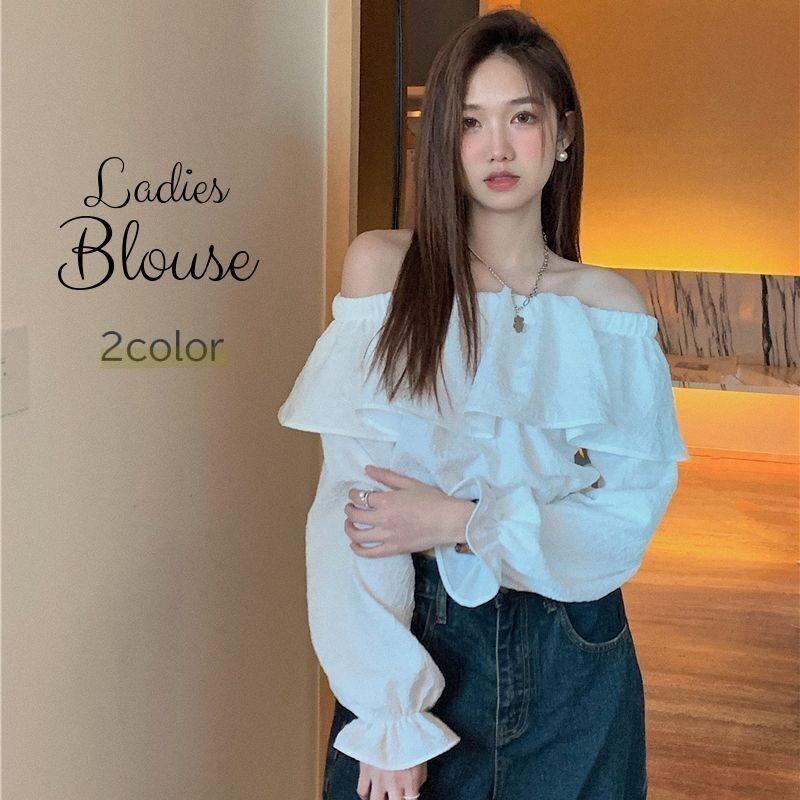 plusnao ブラウス 長袖 レディース 女性用 トップス シャツ オフ  