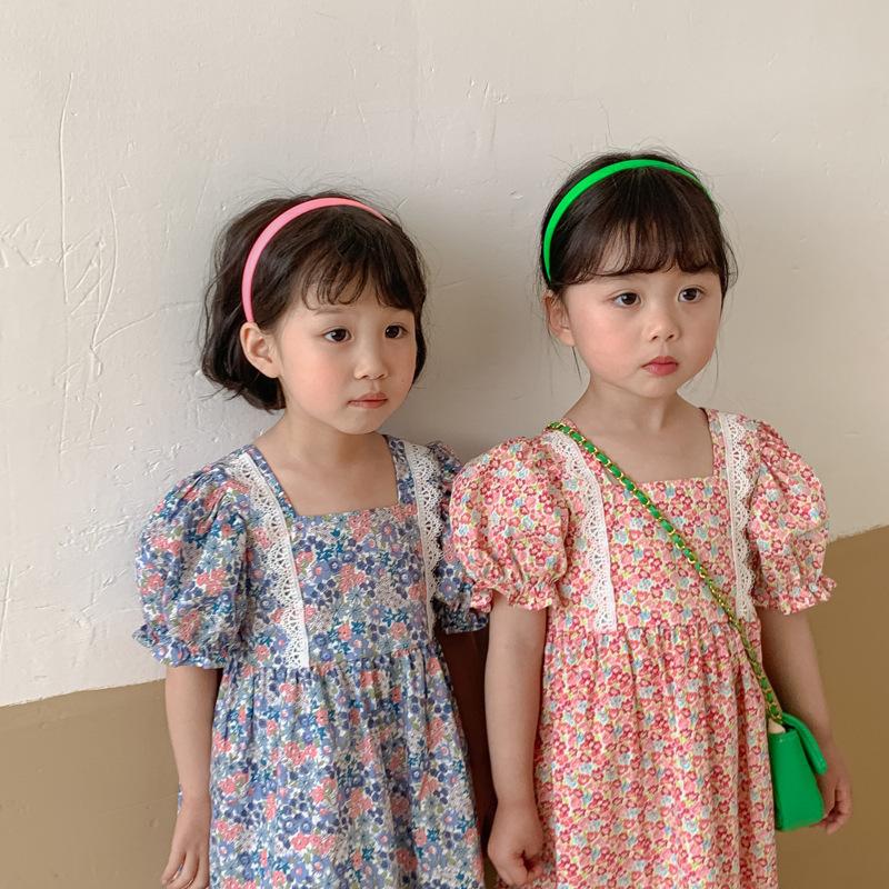 ワンピース キッズ ベビー 子供用 赤ちゃん 半袖 パフスリーブ 花柄