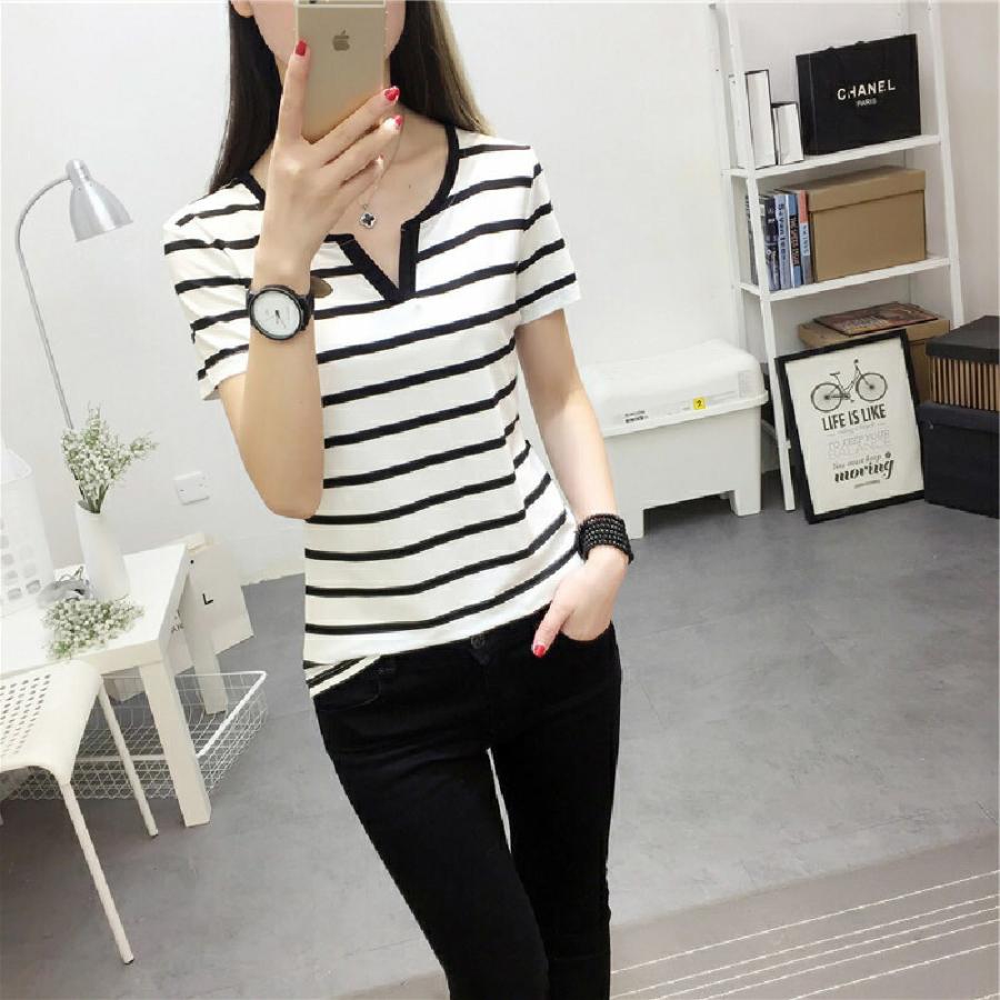 カットソー Tシャツ 半袖 レディース ボーダー しましま キーネック