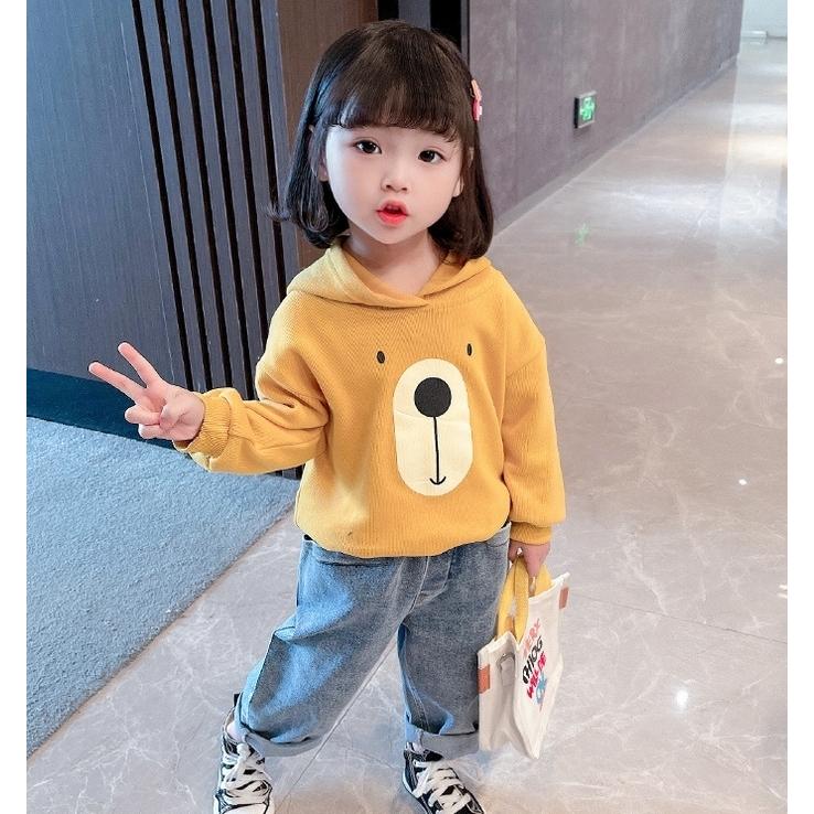 パーカー 長袖 子供服 プルオーバー トップス キッズ 女の子 男の子 ベビー 袖リブ 裾リブ クマ 耳付き 可愛い おしゃれ 無地 ホワイト イエロ プラスナオ Paypayモール店 通販 Paypayモール