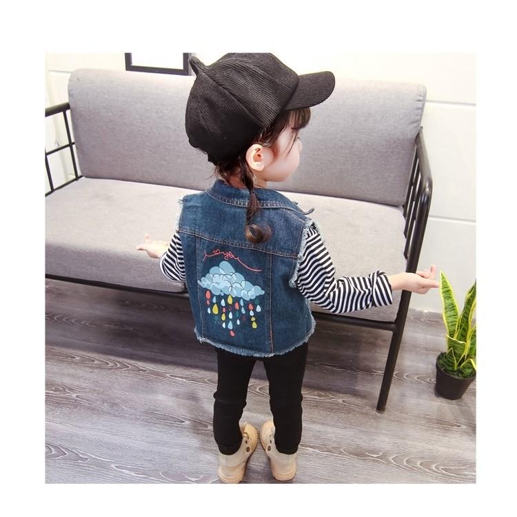 ベスト デニム キッズ 女の子 子供用 ノースリーブ ダメージ イラスト 雲 カジュアル おしゃれ かわいい ダンス ブルー Top 187 プラスナオyahoo 店 通販 Yahoo ショッピング