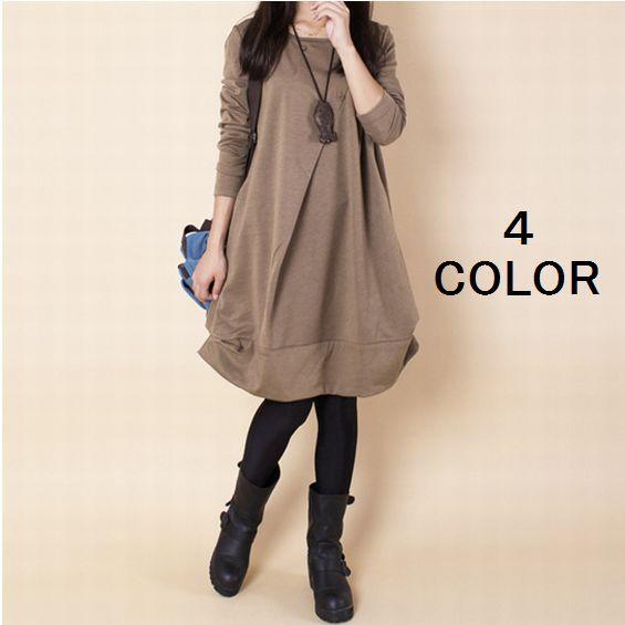 トップス ワンピース 秋冬 大きいサイズ 女の子 長袖 ゆったり バルーンワンピース シンプル チュニックワンピ ドルマンワンピース ガーリー ワンピ Top 297 プラスナオyahoo 店 通販 Yahoo ショッピング