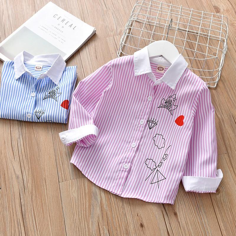 シャツ トップス 子供用 キッズ 男の子 女の子 長袖 ストライプ クレリックシャツ 可愛い おしゃれ 春秋 ピンク ブルー プラスナオ Paypayモール店 通販 Paypayモール