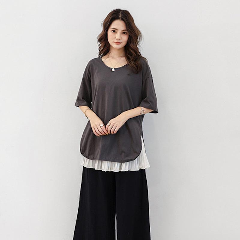 プリーツプリーツ　ノースリーブ　チュニック プリーツプリーズPLEATS PLEASE 横プリーツバイカラー