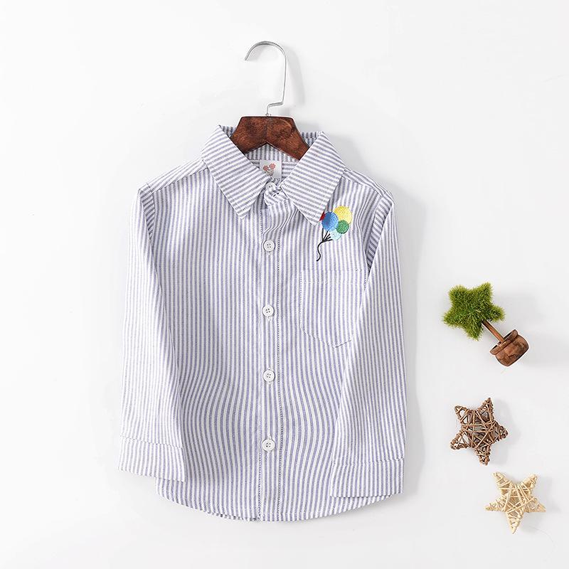 シャツ キッズ 子供服 ジュニア トップス 長袖 スタンダードカラー ストライプ イラスト バルーン おしゃれ 上品 かわいい プラスナオ Paypayモール店 通販 Paypayモール