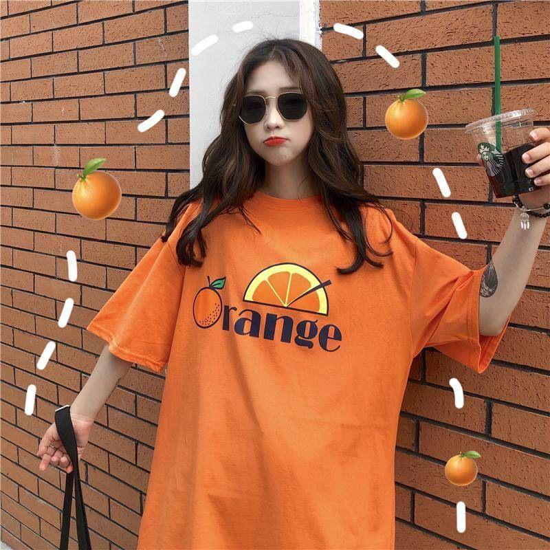 オレンジティシャツ Tシャツ オレンジ トップス カットソー　レディース 半袖 楽天市場】オレンジ Tシャツ（カラーオレンジ）（レディース