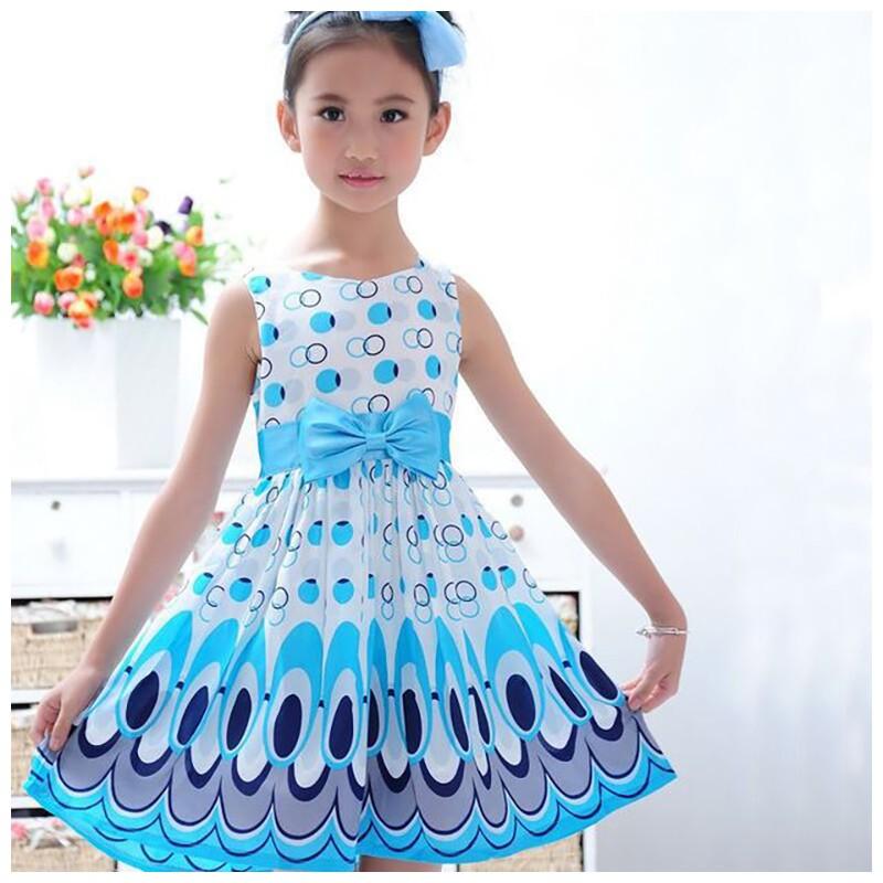 子供服 キッズ服 キッズウェア ワンピース ノースリーブ ドット柄 孔雀模様 ウエストリボン 上品 夏 かわいい お出かけ イベント 女の子 ピンク プラスナオ Paypayモール店 通販 Paypayモール