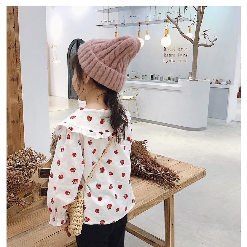 ブラウス キッズ 子供服 ベビー ジュニア トップス 長袖 ピーターパンカラー フリル ギャザー プリント かわいい おしゃれ｜plusnao｜12