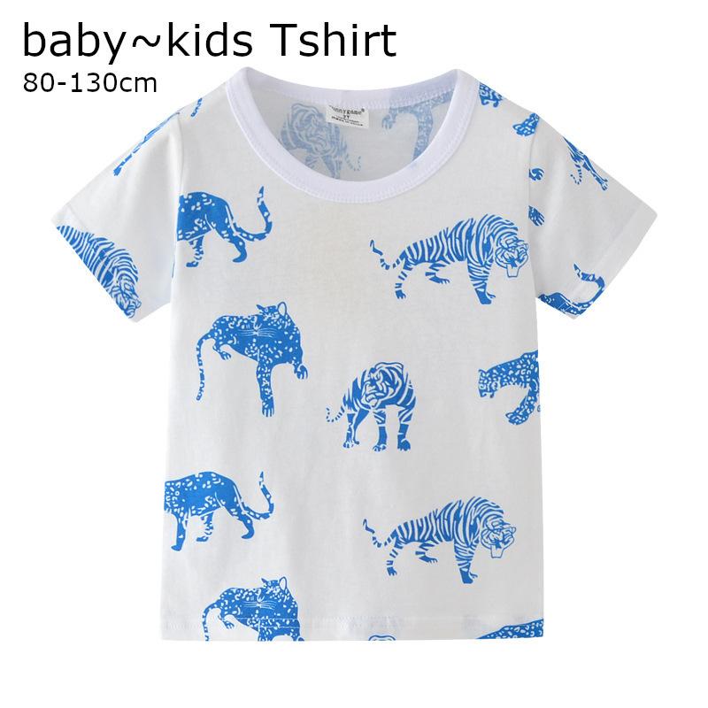 半袖tシャツ カットソー プリント 男の子 キッズ ベビー クルーネック 動物柄 普段着 保育園 幼稚園 プラスナオ Paypayモール店 通販 Paypayモール