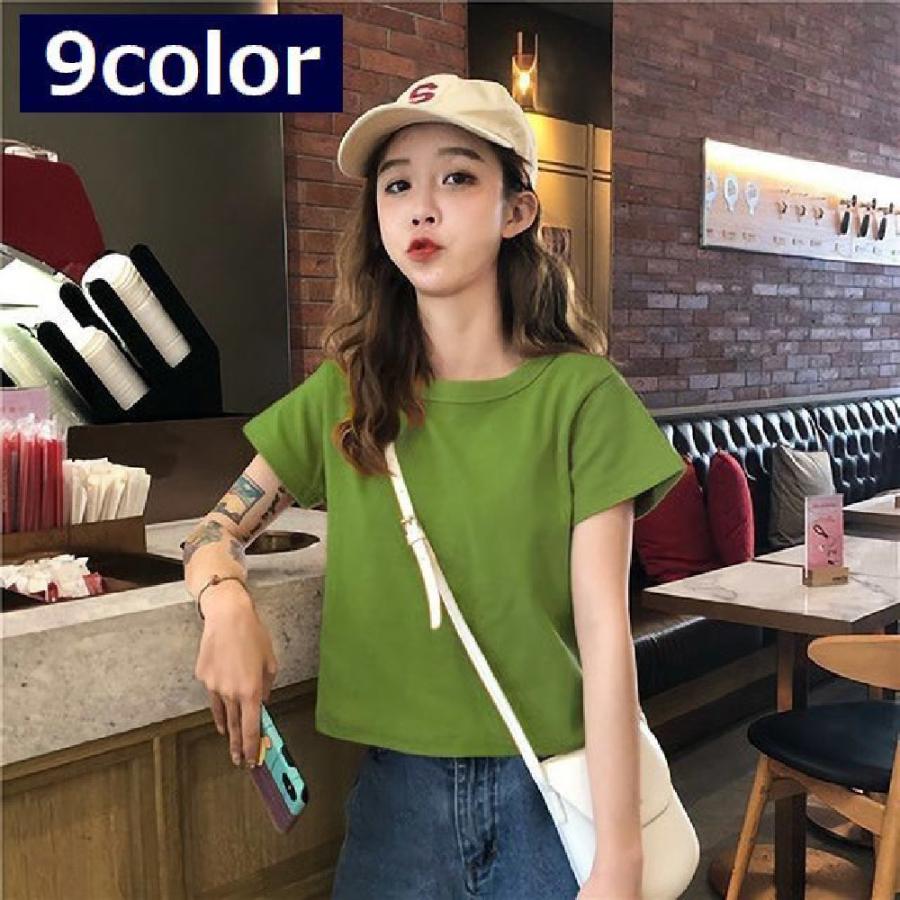 半袖tシャツ レディース 婦人服 カットソー トップス ラウンドネック シンプル 無地 ショート丈 丈短め カジュアル おしゃれ プラスナオ Paypayモール店 通販 Paypayモール
