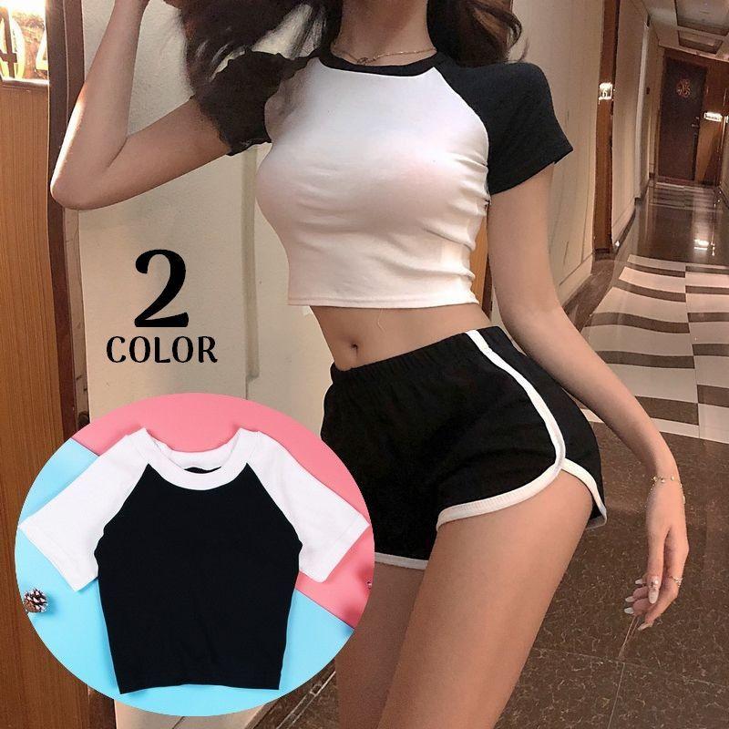 カットソー(半袖/袖なし) side ribbon bare tops 半袖サイドスリットカットソー ラウンドスリット Tシャツ[品番