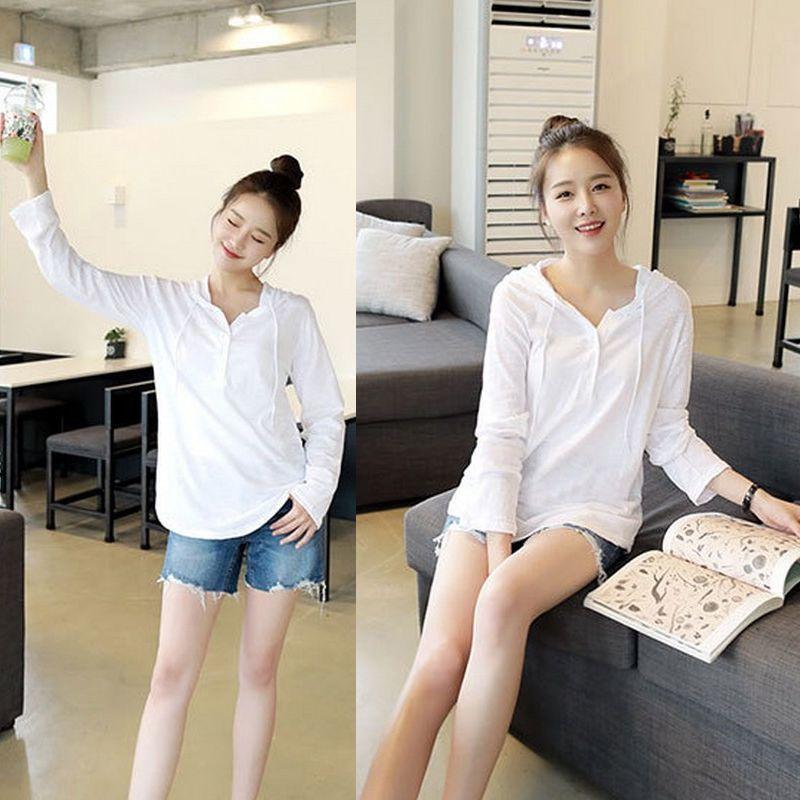 カットソー 長袖 フード付き レディース 婦人服 トップス 無地 単色