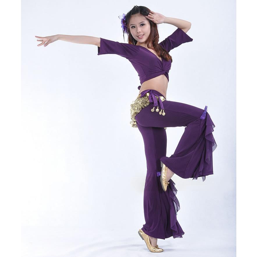 plusnao ベリーダンス衣装 トップス レディース 女性用 7分袖 Vネック