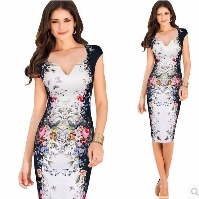 ワンピース ドレス レディース キャバドレス パーティードレス 半袖 フレンチスリーブ ミモレ丈 Vネック 膝丈 花柄 蝶 セクシー 美脚効果 大人女 プラスナオ Paypayモール店 通販 Paypayモール