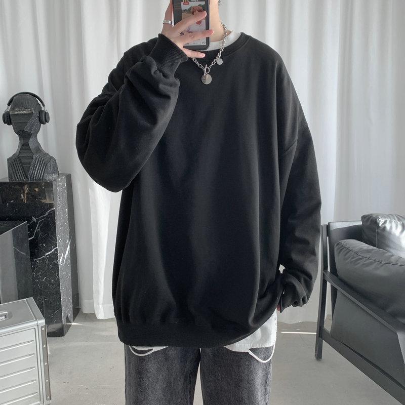 メンズ 重ね着風トレーナー ドロップショルダー S02549 plusnao トレーナー メンズ 男性用 トップス 長袖 クルーネック