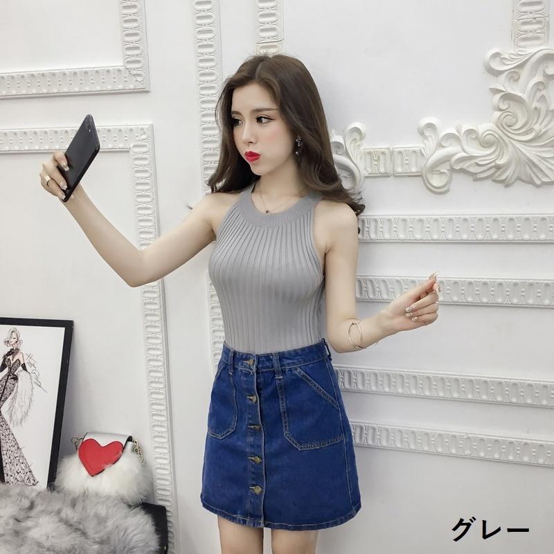 plusnao ニット ノースリーブ レディース 女性 婦人 サマー