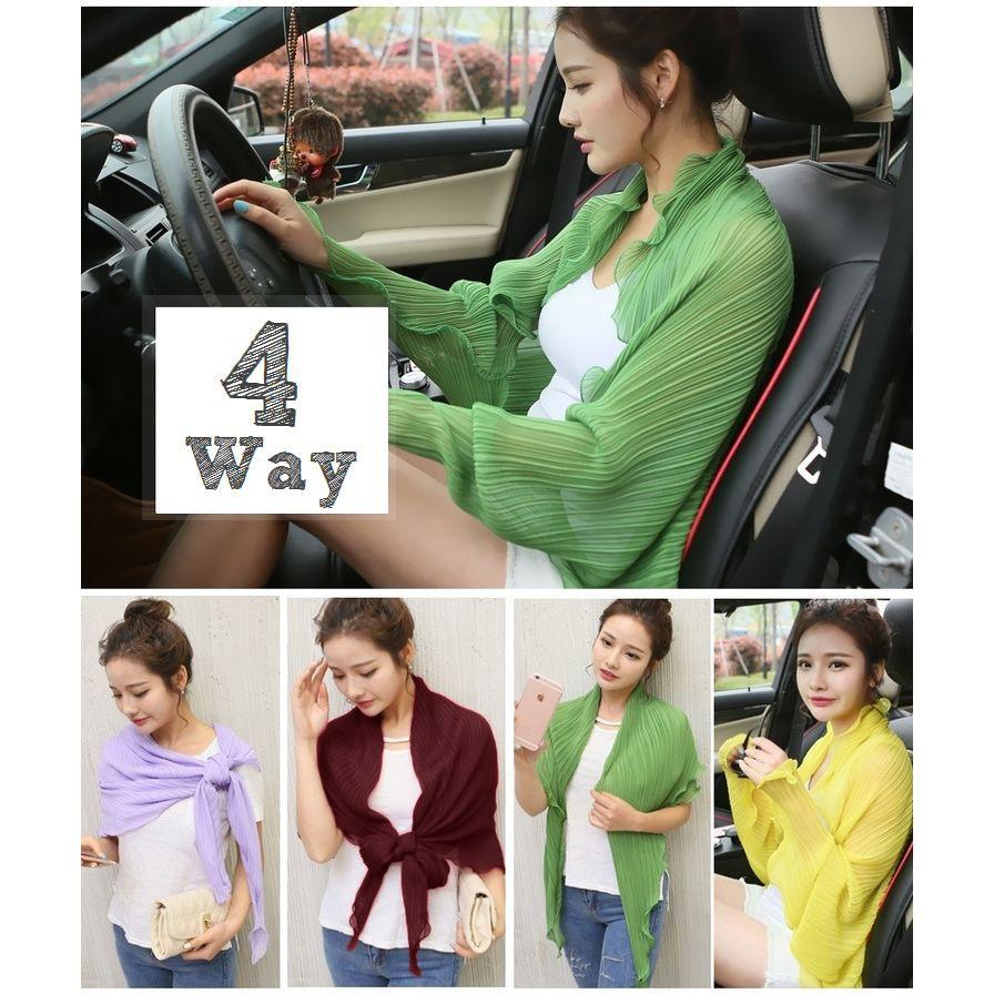 plusnao 4WAY カーディガン ボレロ 長袖 ストール 羽織り 薄手