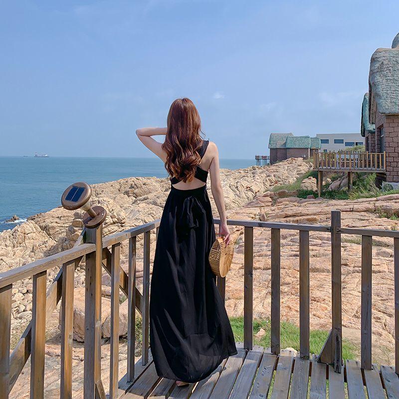 plusnao マキシワンピース ロング丈 リゾートドレス レディース