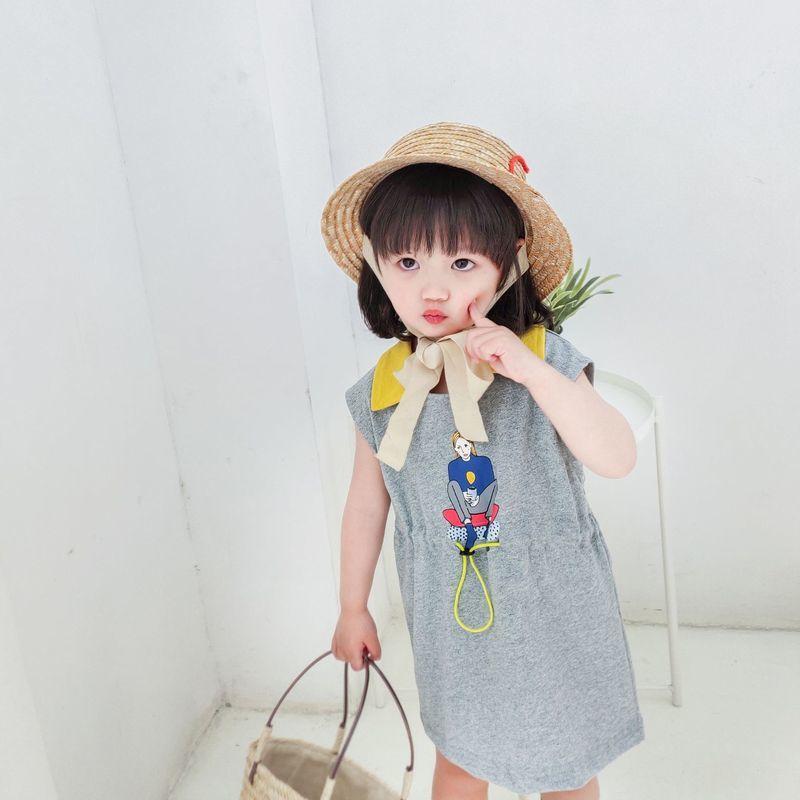 ワンピース キッズ ベビー 女の子 ノースリーブ イラスト プリント ウエスト調節 膝丈 かわいい おしゃれ 子供服 ベビー服 Top 414 プラスナオyahoo 店 通販 Yahoo ショッピング