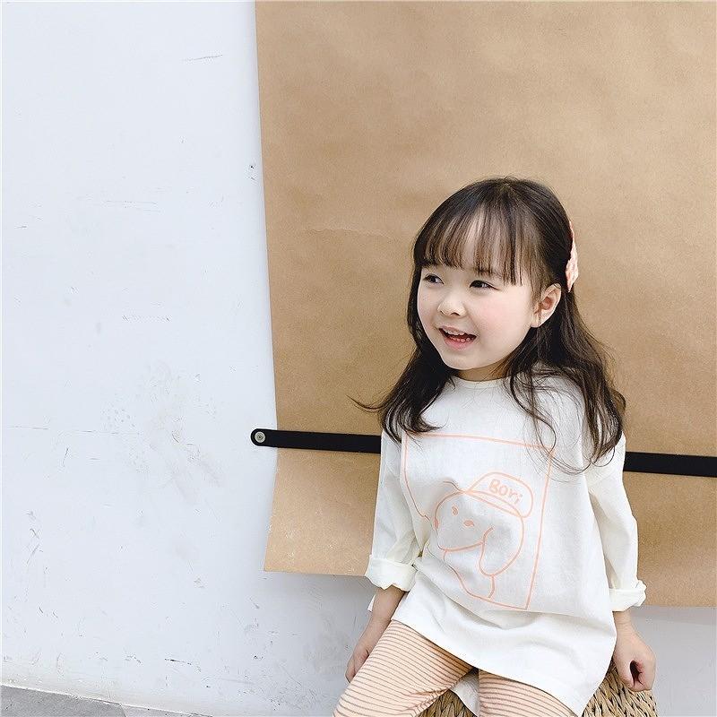 カットソー トップス 子供用 キッズ 女の子 男の子 長袖 ロンt クルーネック チュニック ロング 犬 イヌ 可愛い 無地 プラスナオ Paypayモール店 通販 Paypayモール