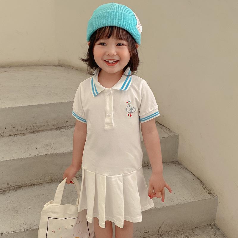 ワンピース 半袖 ポロ襟 プリーツ キッズ ベビー 子供服 女の子 ポロワンピ アヒル ライン スポーティー カジュアル かわいい おしゃれ 80 9 プラスナオ Paypayモール店 通販 Paypayモール