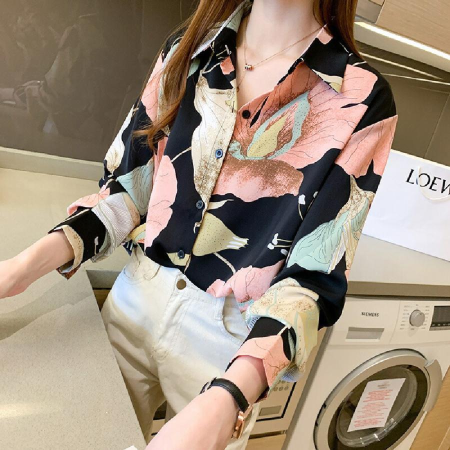 美品 NON TOKYO 花柄 プリント シャツ トップス フラワー ブラウス 花柄 シャツ レディース 春夏 総柄 プリント シャツブラウス