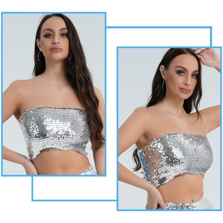 ダンス衣装 チューブトップ 女性用 ベアトップ へそ出しショート丈