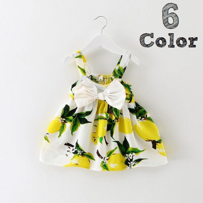 ワンピース ノースリーブ 子供用 リボン レモン柄 チェリー柄 フレアスカート ふんわりスカート 可愛い かわいい 女の子 女児キッズ 子供服 子ども プラスナオ Paypayモール店 通販 Paypayモール