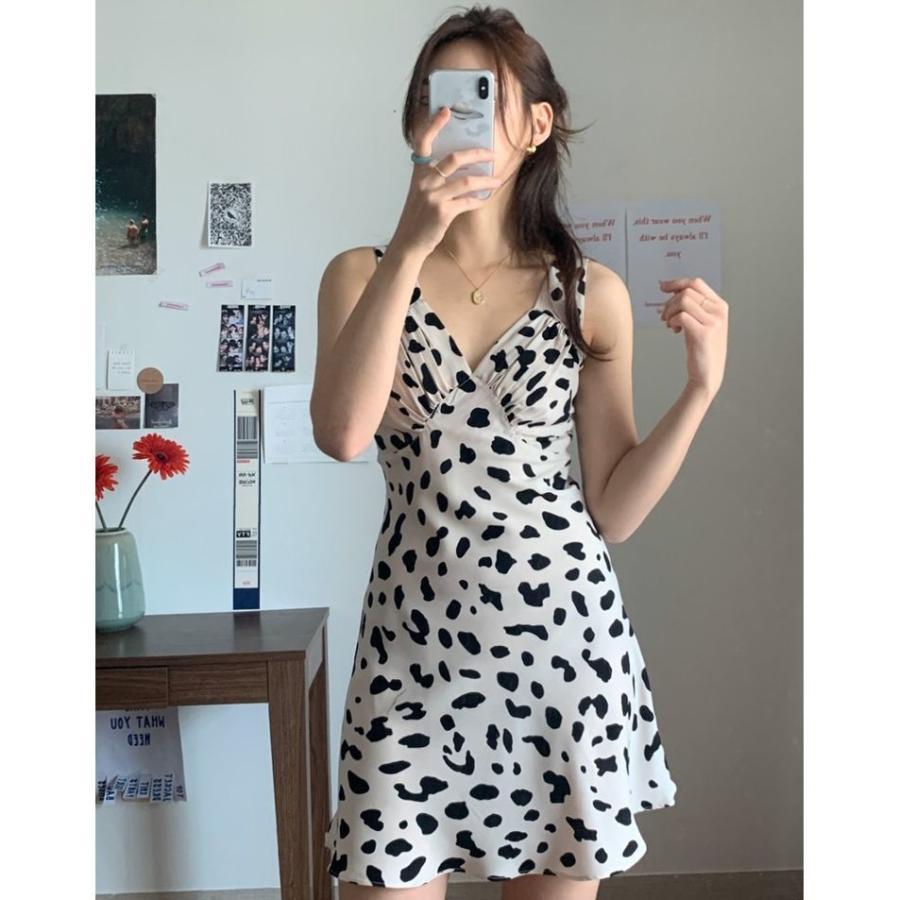 ワンピース ノースリーブ キャミワンピース ミニワンピース レディース かわいい おしゃれ 着回し 涼しい 夏 牛柄 プラスナオ Paypayモール店 通販 Paypayモール