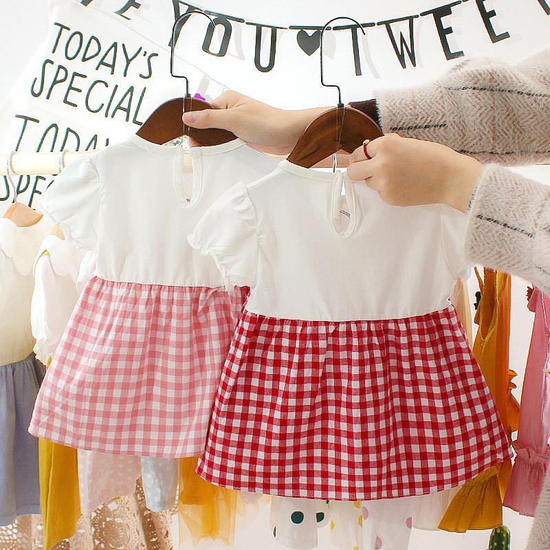 半袖ワンピース キッズワンピース うさぎモチーフ 子供服 キッズ服 ベビー服 ワンピース ギンガムチェック 無地 パフスリーブ バルーンスリーブ バル プラスナオ Paypayモール店 通販 Paypayモール