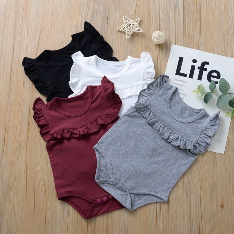 ロンパース ノースリーブ ベビー 半袖 赤ちゃん クルーネック 無地 フリル かわいい おしゃれ 出産祝い プレゼント プラスナオ Paypayモール店 通販 Paypayモール