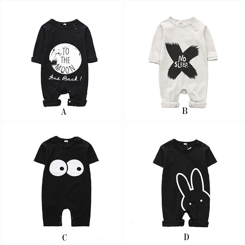 ベビー服 カバーオール ロンパース ベビー用ロンパース ベビー 直営限定アウトレット 赤ちゃん ワンカラー シック モノクロ イラスト モノトーン シンプル 男の プリント