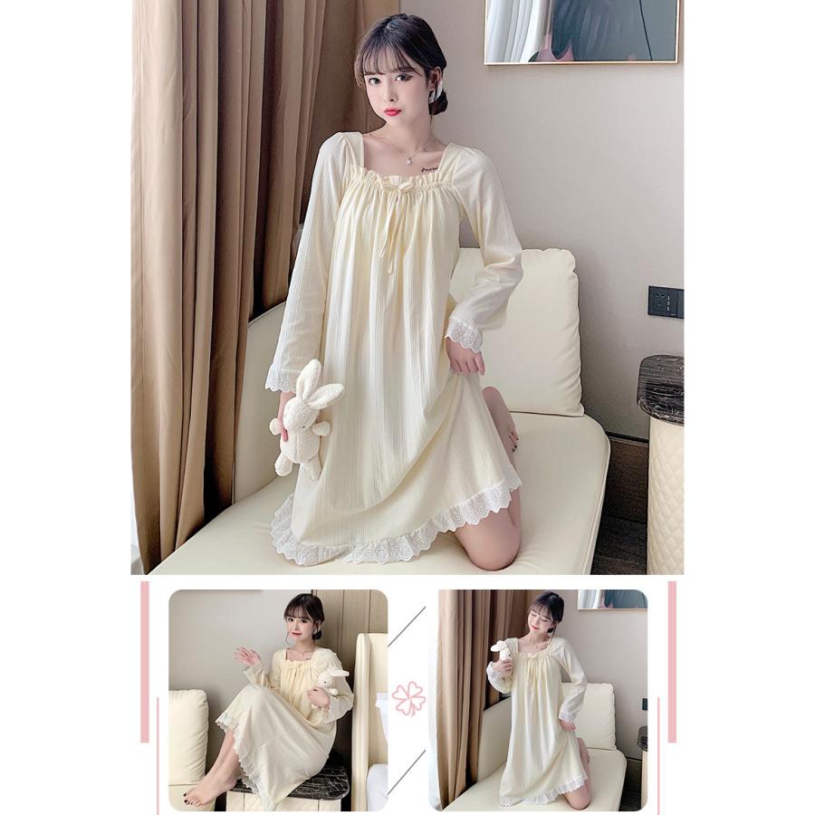 定価3万以上◾️新品◾️MAISON DU SOIR ナイトウェア上下セット P26 plusnao（プラスナオ） ネグリジェ 長袖 レディース ナイトウェア