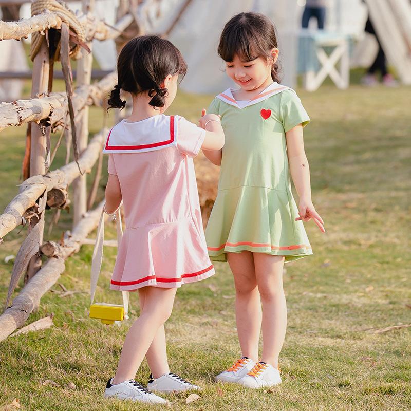 ワンピース ワンピ 半袖 セーラーカラー 膝上丈 トップス キッズ 子供服 女の子 ハート かわいい おしゃれ 80 90 100 110 1 1 プラスナオ Paypayモール店 通販 Paypayモール