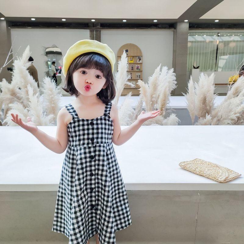 ワンピース キャミソールワンピース キッズ ベビー 子供服 こども服 ギンガムチェック 水玉 ボタンつき おしゃれ 可愛い かわいい 女の子 女児 8 プラスナオ Paypayモール店 通販 Paypayモール