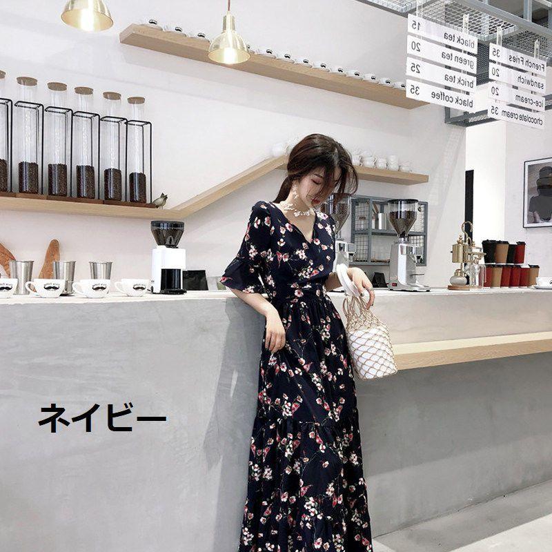 Ｖネックシフォン花柄ワンピース SONA - 通販 - guianegro.com.br