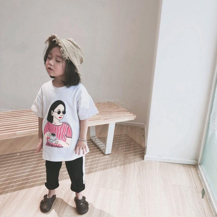 半袖tシャツ カットソー キッズ 女の人 イラスト モード おしゃれ 夏服 子供服 子供用 プリント Top プラスナオyahoo 店 通販 Yahoo ショッピング