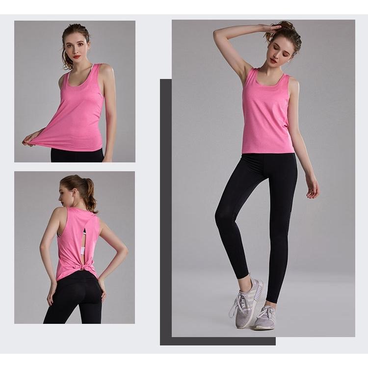 plusnao ヨガウェア タンクトップ トップス 背中開き