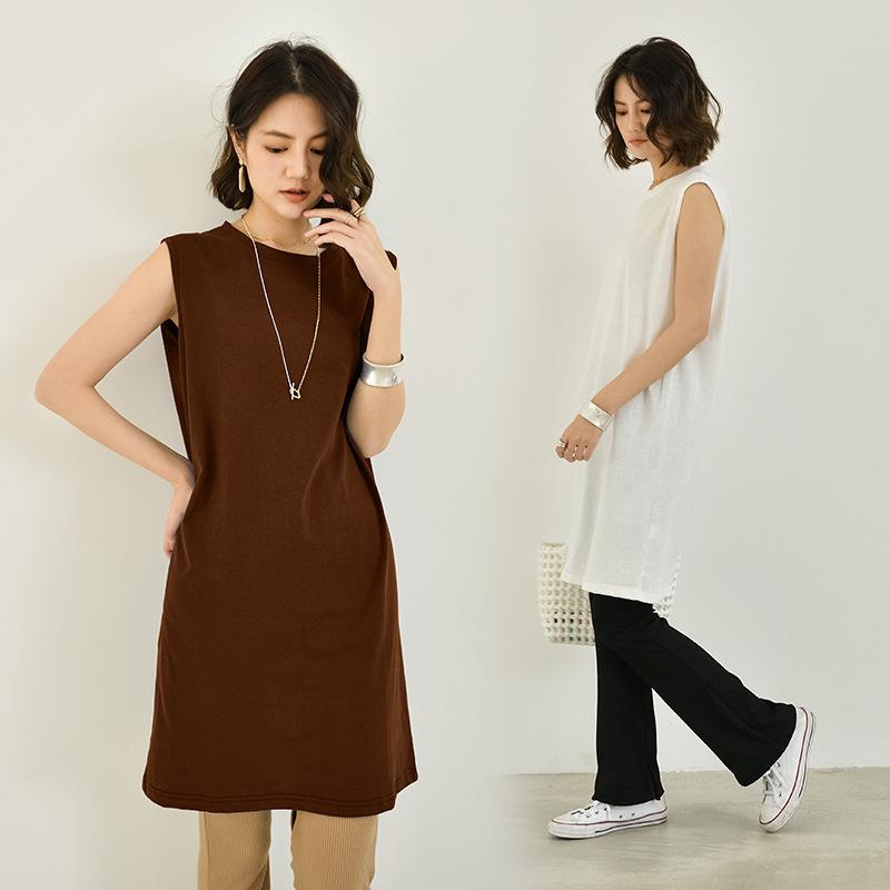 ミニワンピース チュニックワンピ ノースリーブ レディース 女性