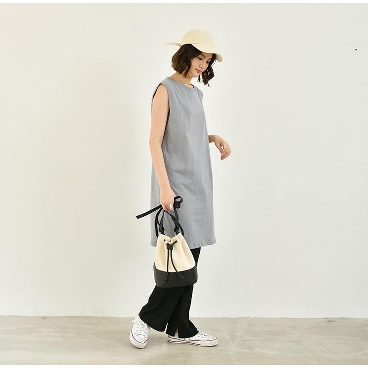 ミニワンピース チュニックワンピ ノースリーブ レディース 女性 