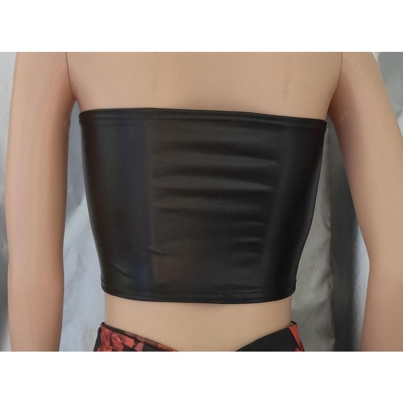 【BLACK】レザーライク ベアトップ レザーライク ベアトップ