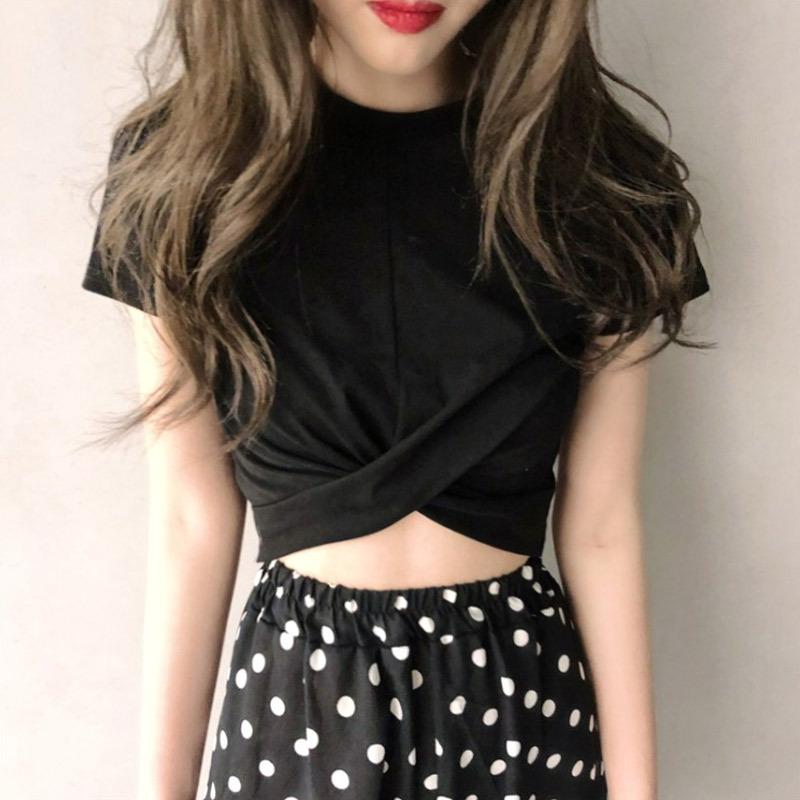 半袖カットソー Tシャツ レディース 婦人服 トップス ラウンドネック
