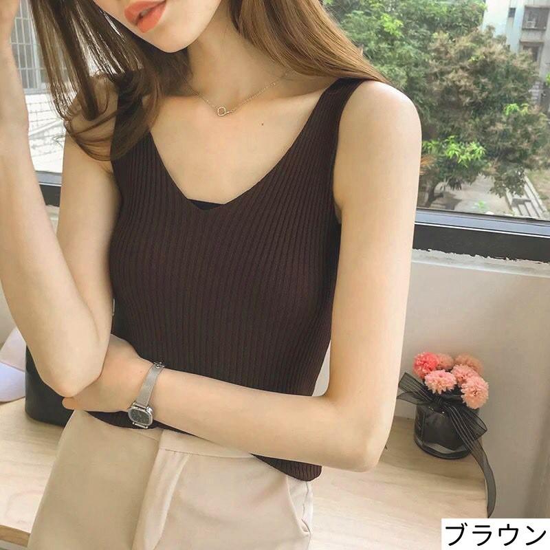 plusnao（プラスナオ） タンクトップ ノースリーブ リブ生地