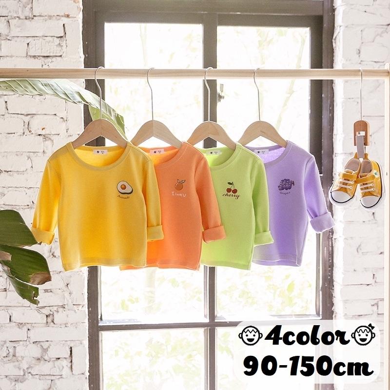 カットソー Tシャツ 長袖 キッズ ジュニア ベビー 子供 男の子 女の子 プリント イラスト シンプル ワンポイント 着回し お出かけ 部屋着 無地 プラスナオ Paypayモール店 通販 Paypayモール