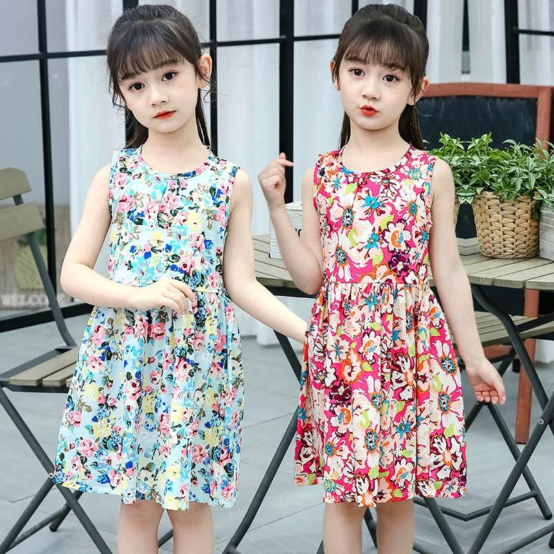 ワンピース 子ども服 キッズ ジュニア 女の子 ノースリーブ ラウンドネック ひざ丈 花柄 かわいい おしゃれ 夏 リゾート フラワー カラフル プラスナオ Paypayモール店 通販 Paypayモール