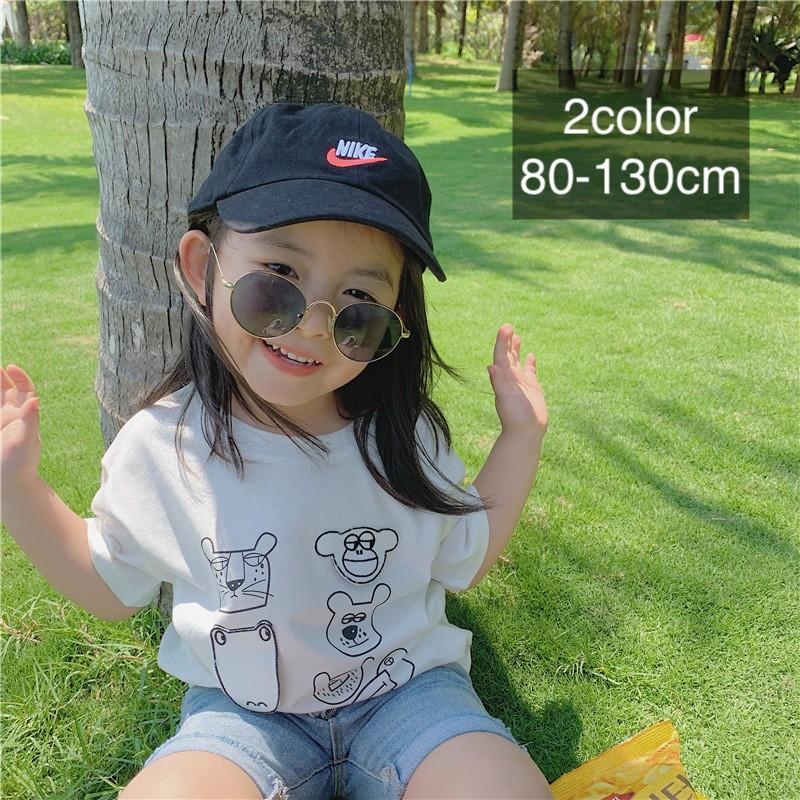 Tシャツ キッズ ベビー 子供服 男の子 女の子 男児 女児 トップス 半袖 クルーネック 無地 イラスト 可愛い 動物 おしゃれ カジュアル ヘビロ プラスナオ Paypayモール店 通販 Paypayモール