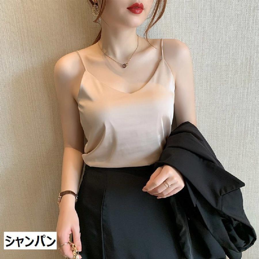 バリー　トップス　シンプル　ノースリーブ　キャミソール キャミソール レディース 婦人服 トップス インナー Vネック